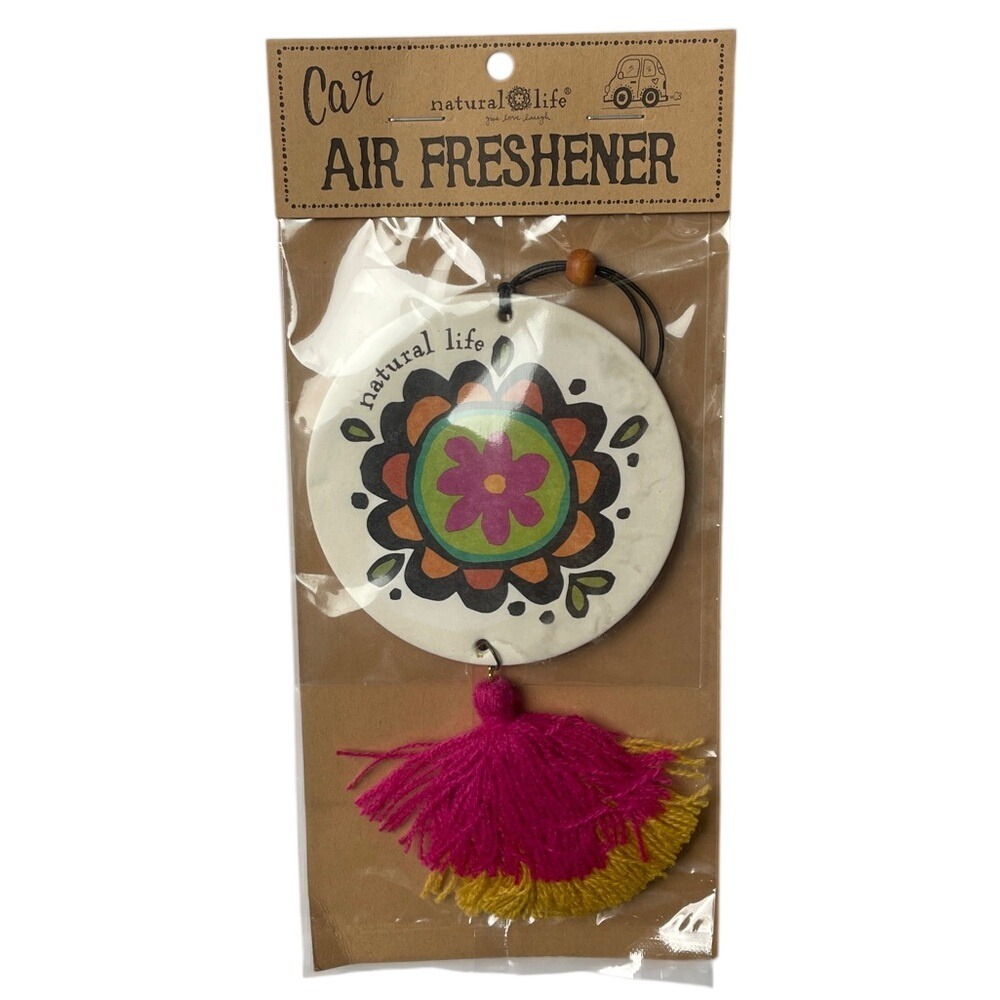 NATURAL LIFE Floral Round Air Freshener with Tassel NEW